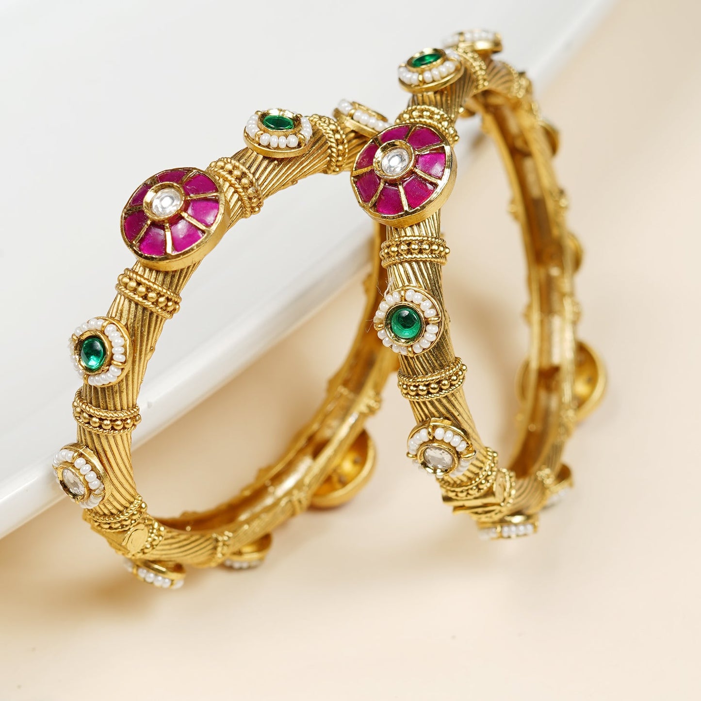 Antique Coloured Stone Studded bangles