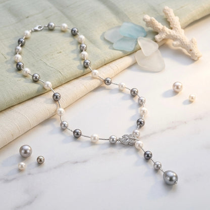 Grey and Black Pearl Necklace