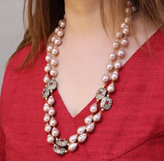 Rosegold Marcasite Balls Necklace