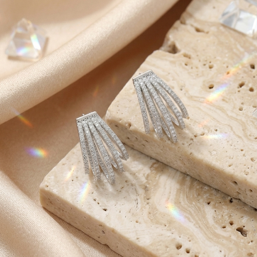 Jena Zirconia Hoop Earrings