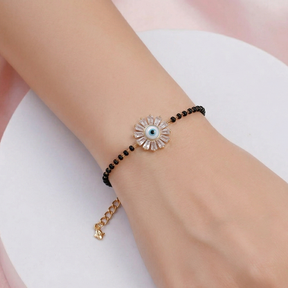 Black Beads Evil Eye Bracelet