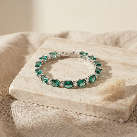 Green Baguette Tennis Bracelet