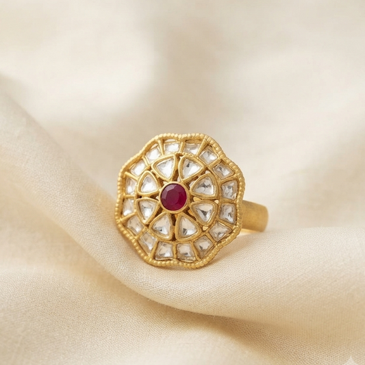 Mihira Adjustable Kundan Ring