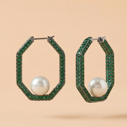 enamel with pearl earring