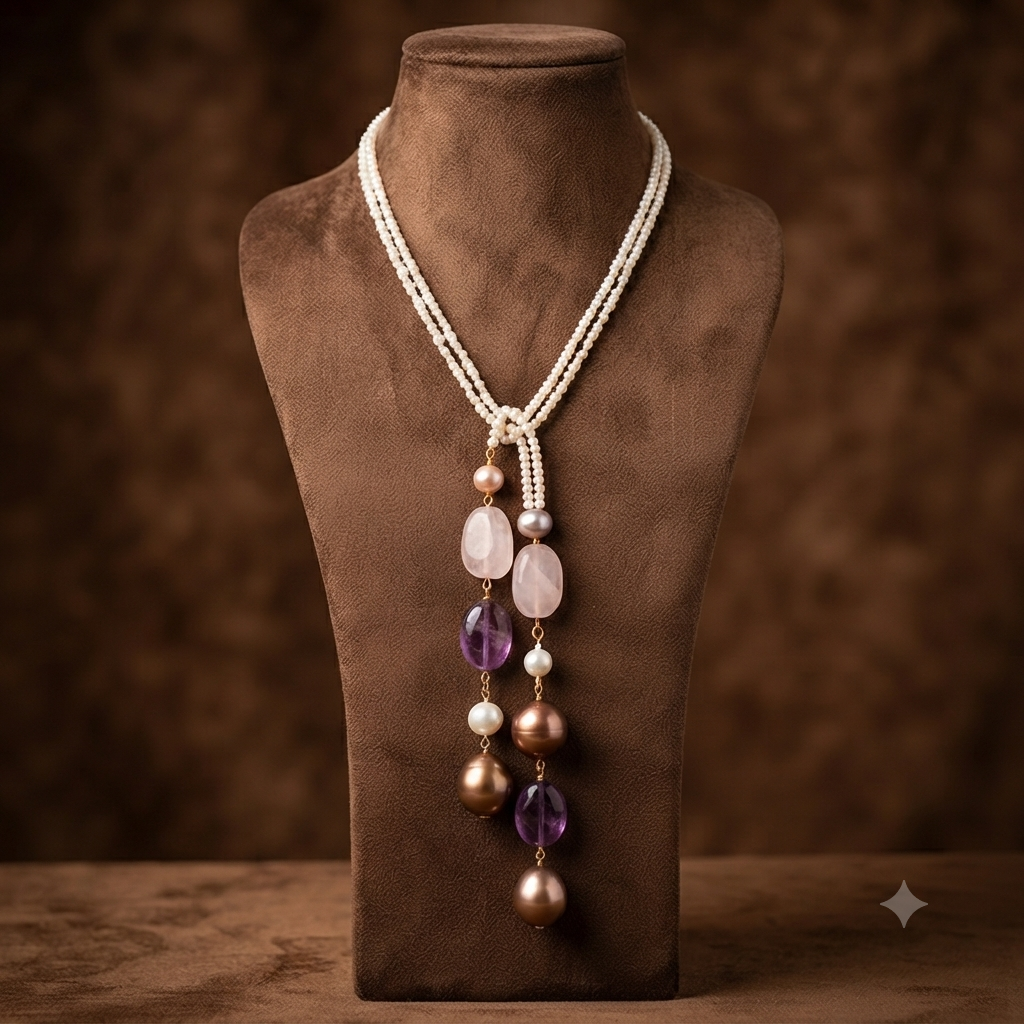 Mystic Coloured Tie Drop necklace