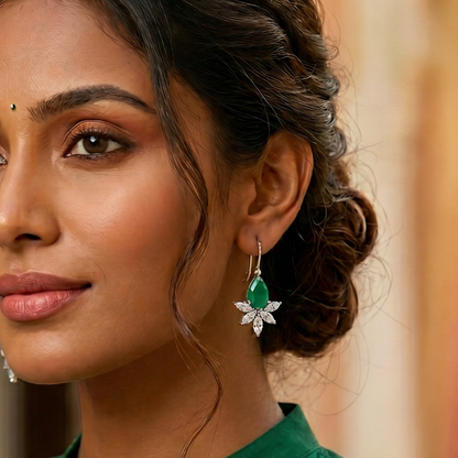 Green Hoop Style earrings