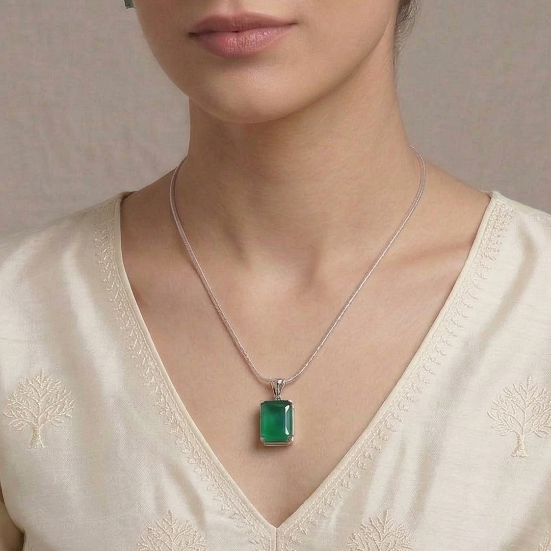 Green Toned Pendant Set