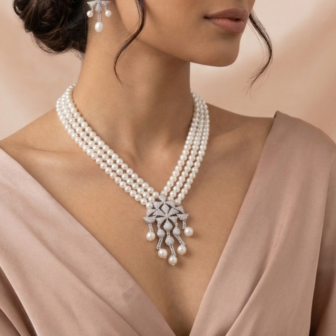 Pearl Petal Elegance Necklace Set