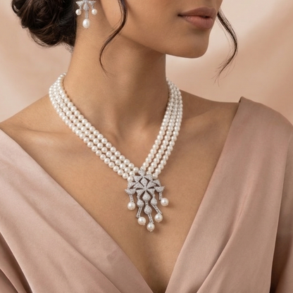 Pearl Petal Elegance Necklace Set