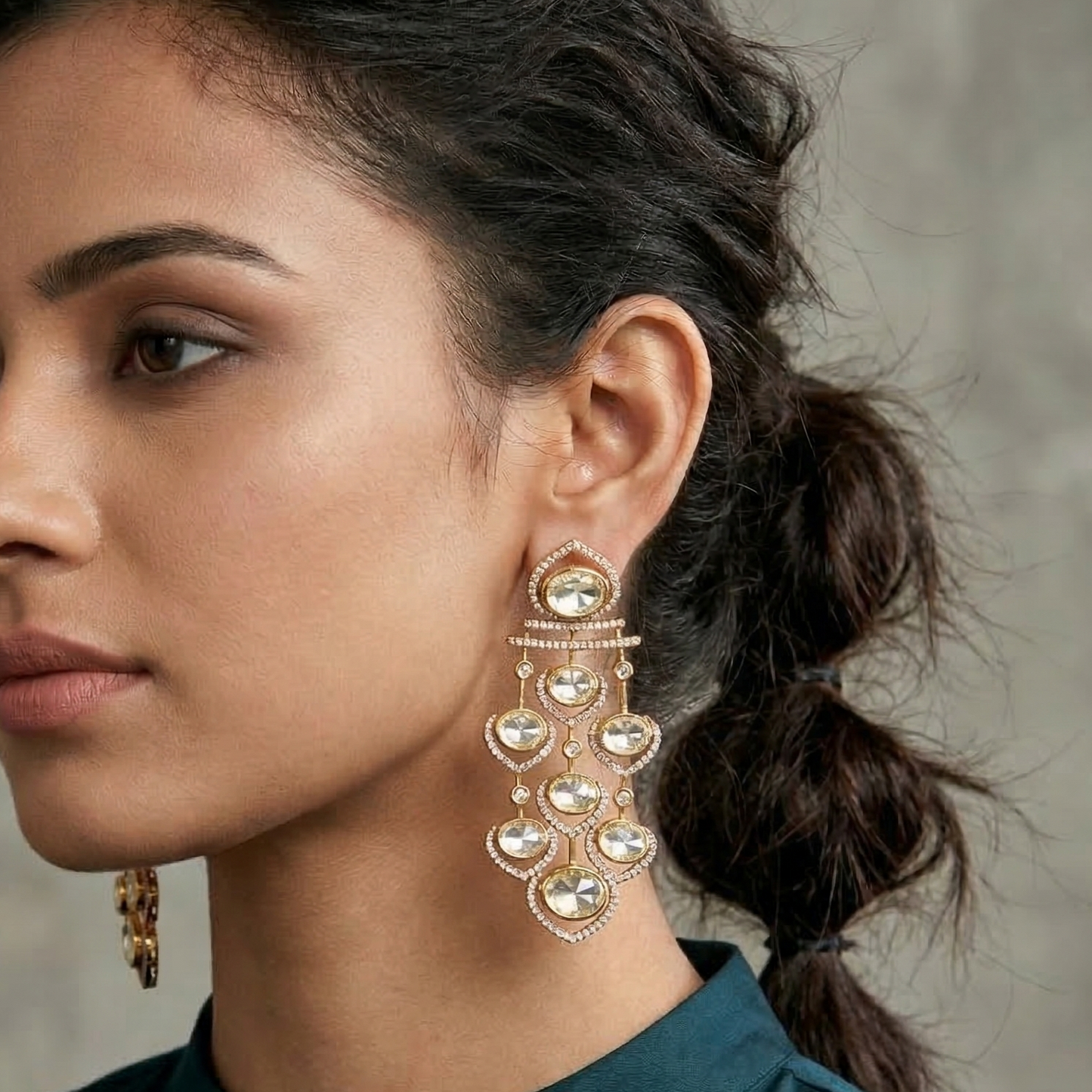 Rukhsar Polki Drop Earrings