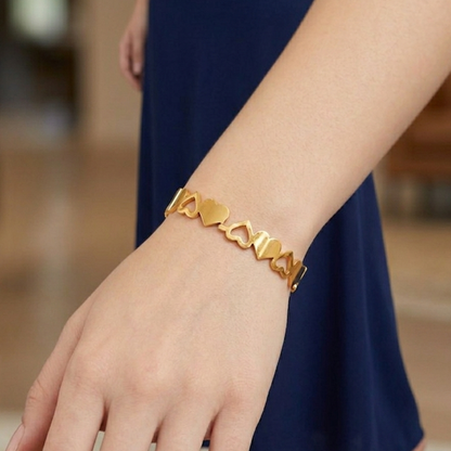 Gold Plated Heart Shaped Bracelet
