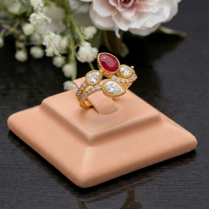 ruby stone pokli ring