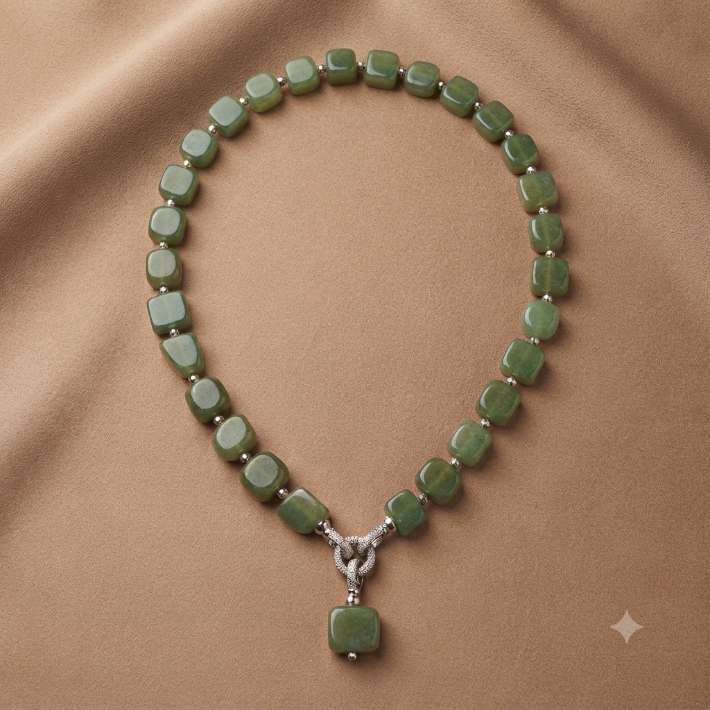 Natural Stone Green Necklace