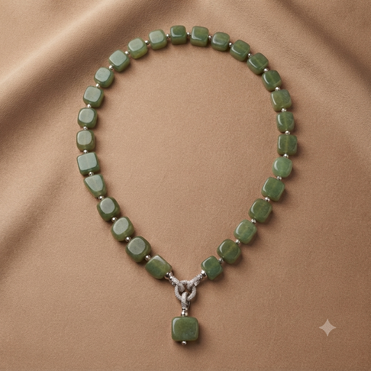 Natural Stone Green Necklace