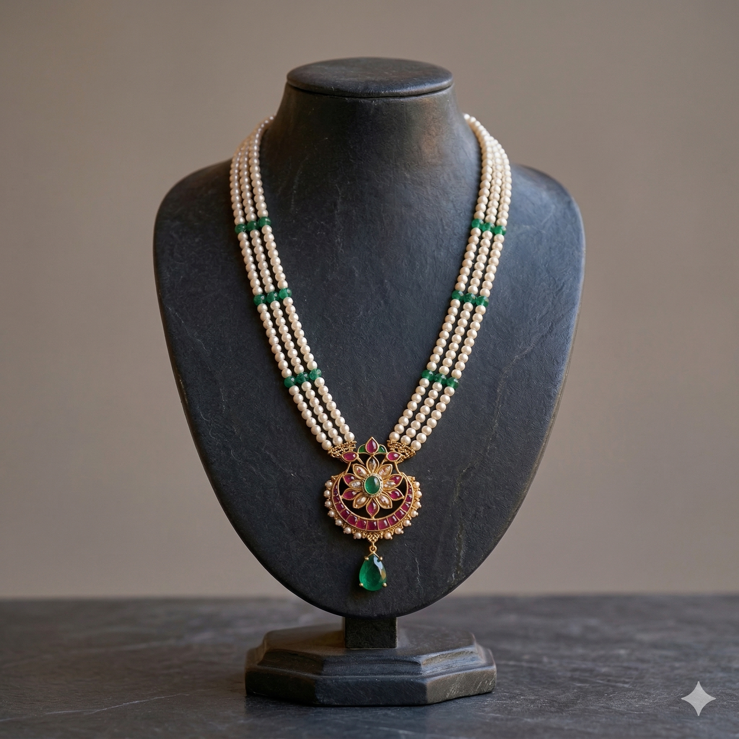 Virasat Pearl Layered Necklace Set