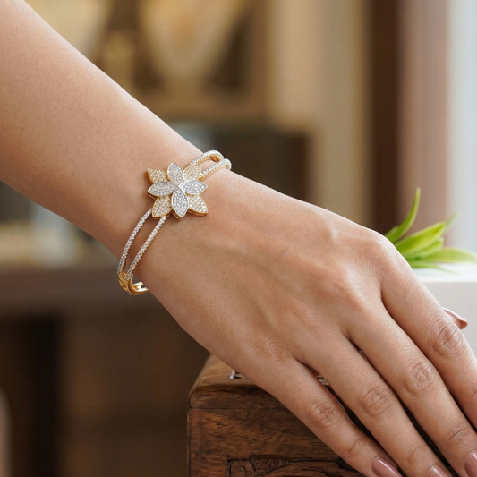 Ziya Two Toned Zirconia Bracelet