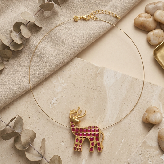 Deer Wired Hasli  Necklace