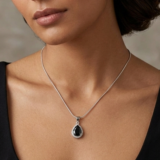 black zirconia pendant set
