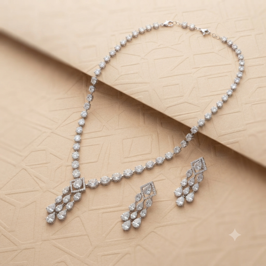 Noah Silver CZ Necklace