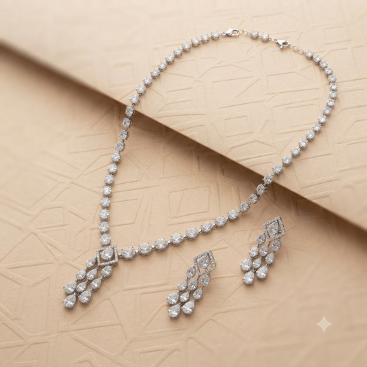 Noah Silver CZ Necklace