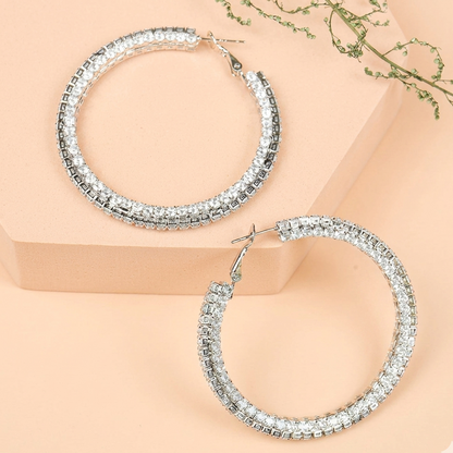 Tulip Zirconia Hoop Earrings
