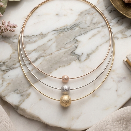 Amy Three Toned Modern Neckalce