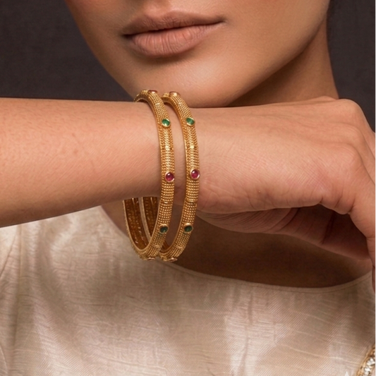 Avani Stone Studded Antique Bangles