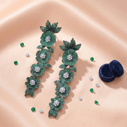 Tiana Zirconia Green Dangler Earrings