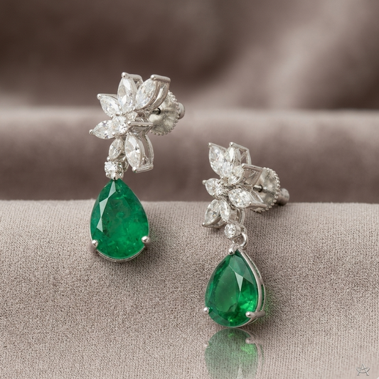 Nikita Zirconia emerald Drop Earrings