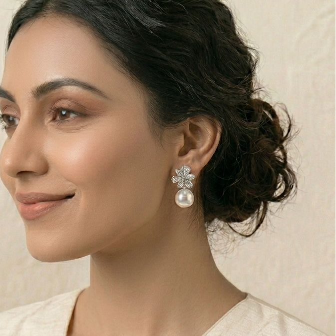 Pihu Pearl Stud Earrings