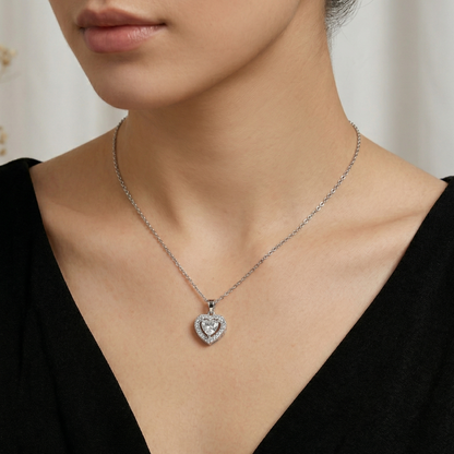 Heart Shaped Pendant Necklace Set