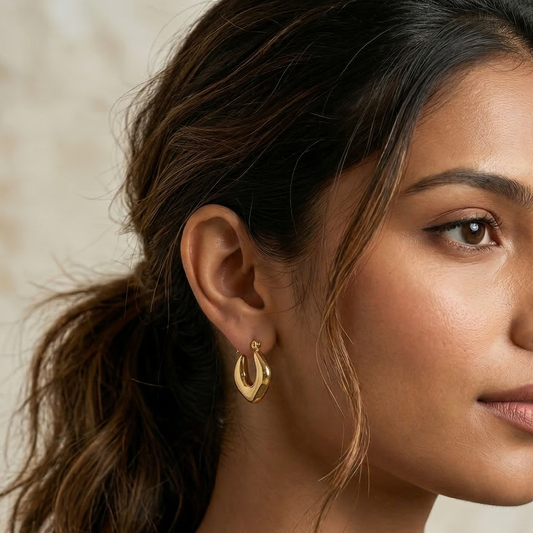 Stainless steel Golden Small Hoops