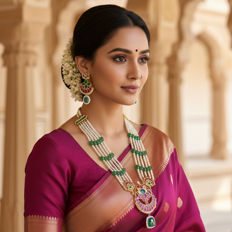 Virasat Pearl Layered Necklace Set