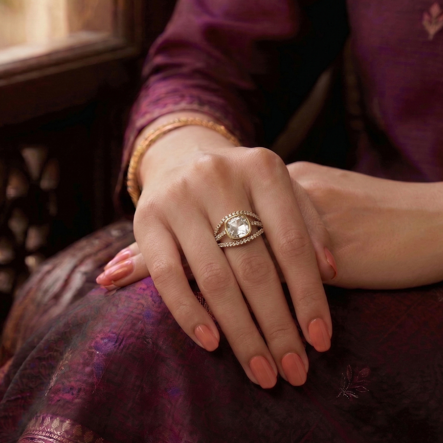 big stone polki ring