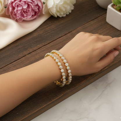 Ramita gold plated zirconia bangle