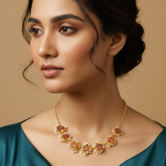 Rust Ember Pearl Necklace