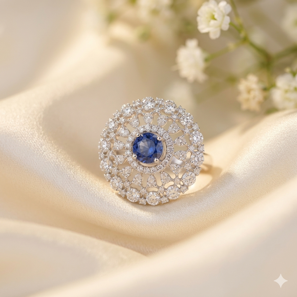 Blue zirconia earring