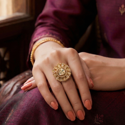 Polki Flower Ring