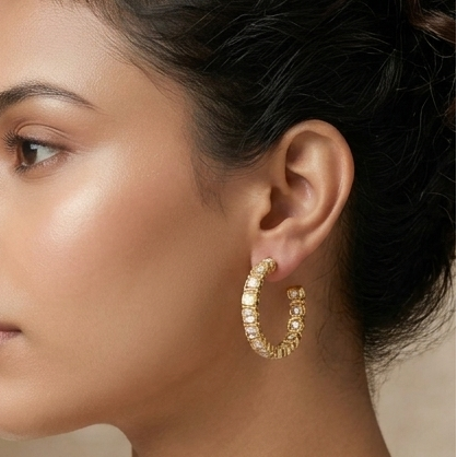 Papiha Polki Hoop Earrings