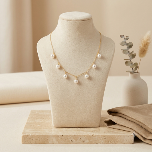 Gold Droplet Chain Necklace