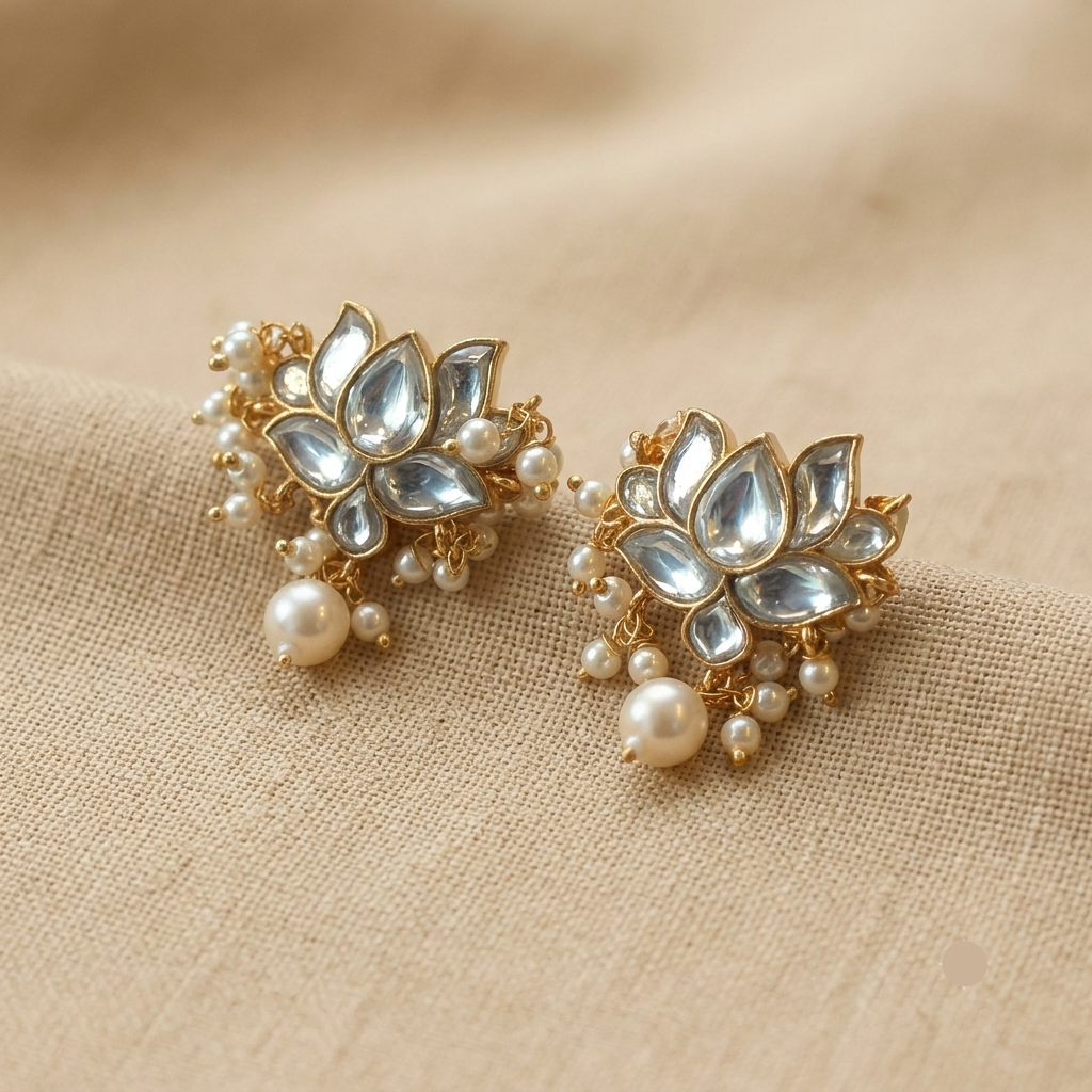 Kundan lotus Earrings