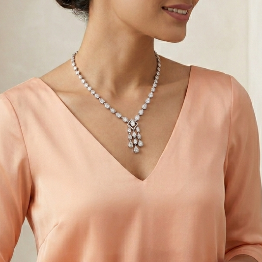 Noah Silver CZ Necklace