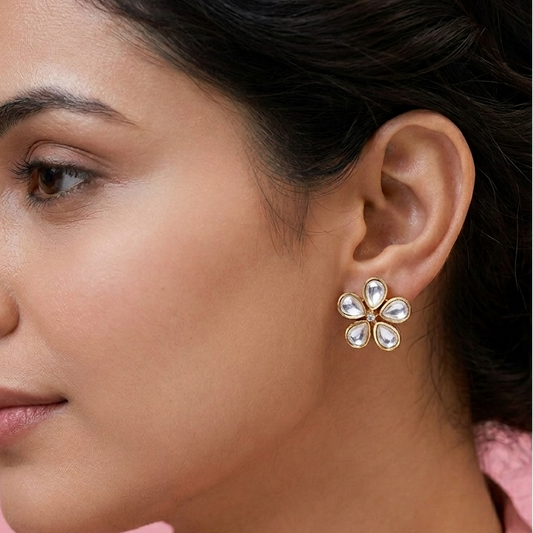 Polki Flower Earrings