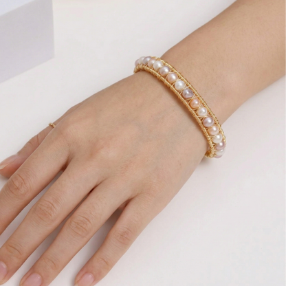 Pastel Pearl Openable Bracelet cum Bangle