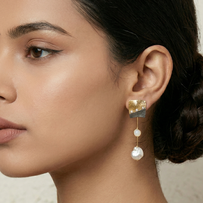 Pearl Drop Druzzy earrings