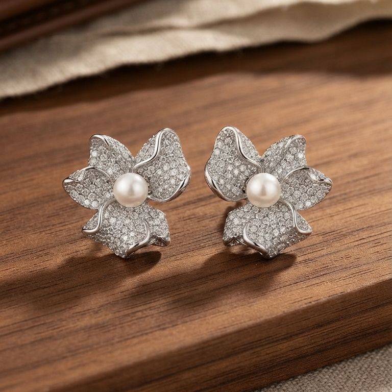 Moonlit Garden Pearl Studs