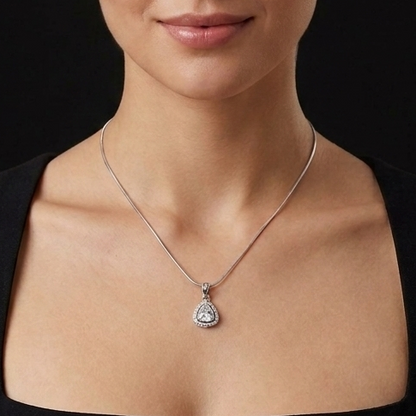 triangle zirconia pendant set