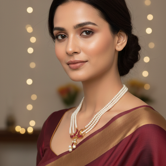 Ruby Pearl Heritage Necklace