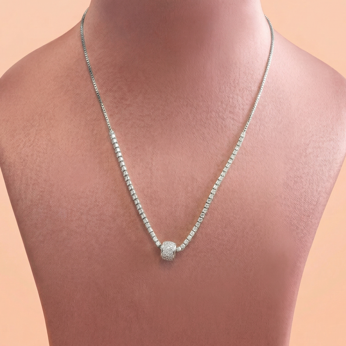 Silver Toned Ball Necklace