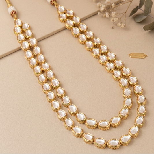 Akansha Double Line Polki Necklace